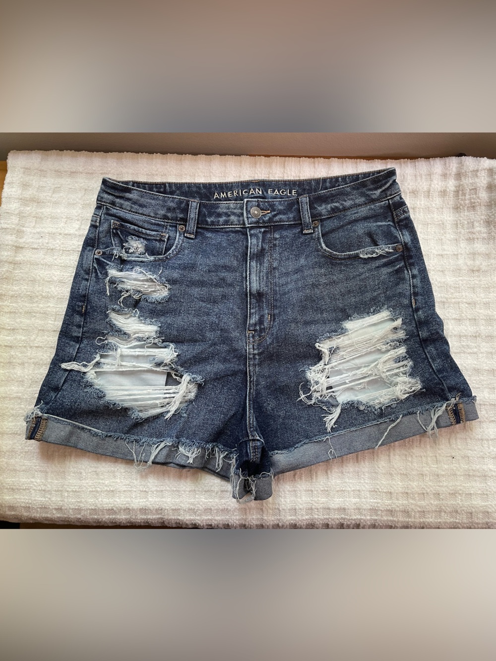 American Eagle Outfitters Distressed Mom Jean Shorts